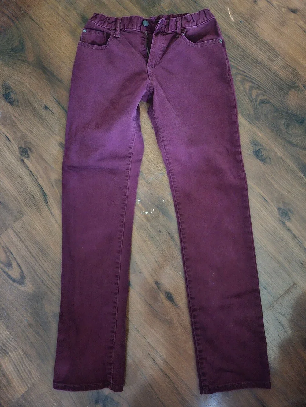 GAP Burgundy Denim Pants Boy's Size 14 With Adjustable Waist